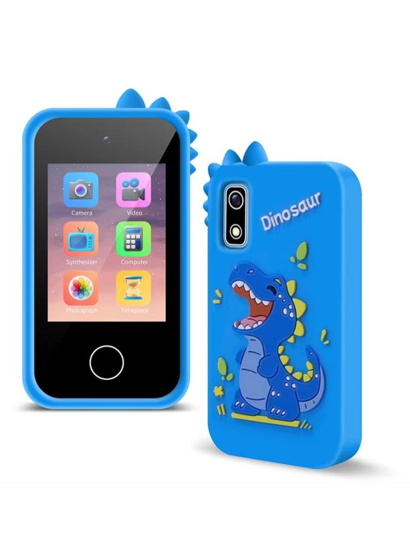 Twisoo Toddler Toy Phone with Touch Screen, Kids Play Phone with Music Player, Learning Games and Dual Cameras, Educational Pretend Smartphone Toy for Toddlers (Blue) - Image 1